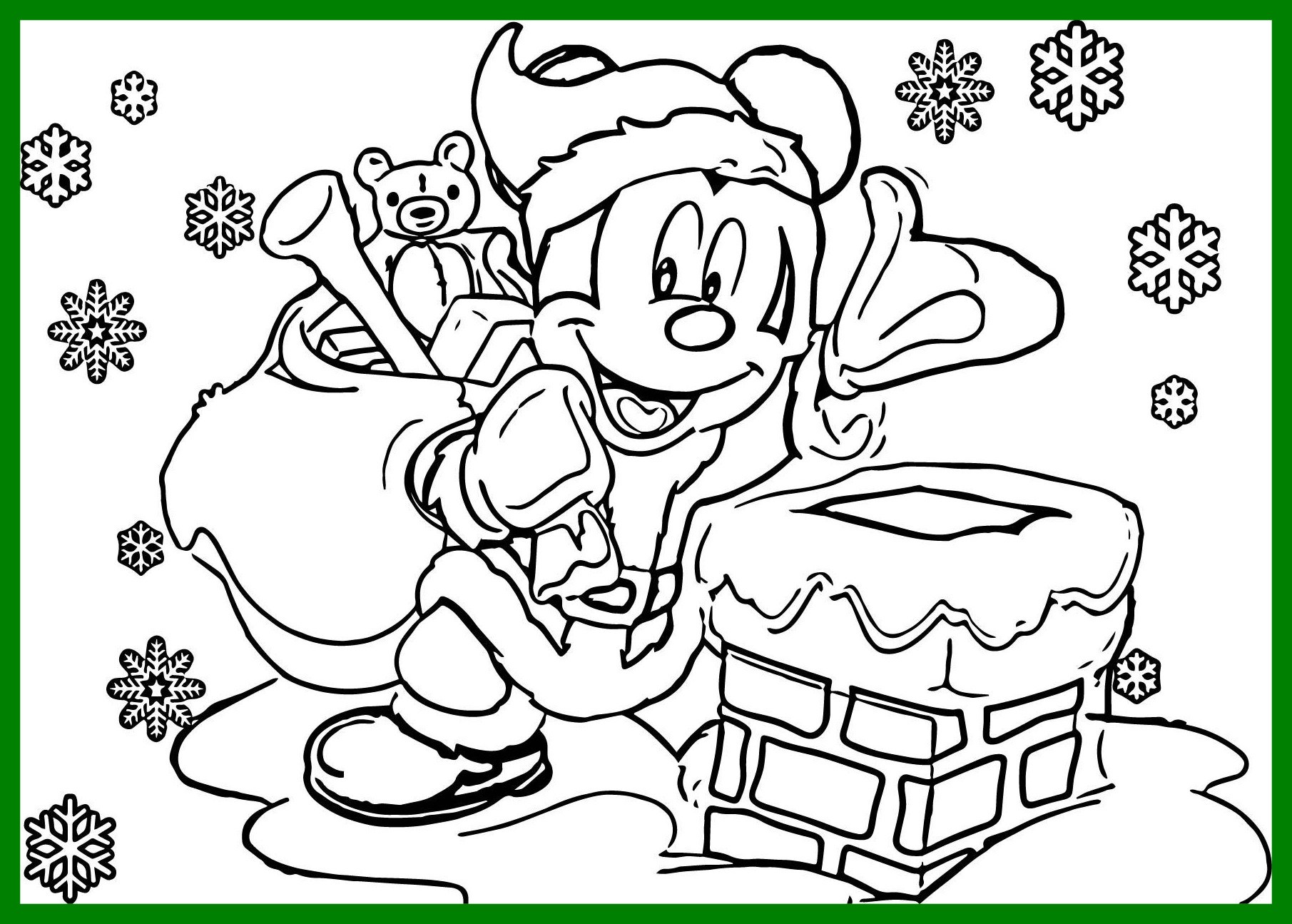 1811x1295 Amazing Christmas Coloring Page Of Difficult Disney Style