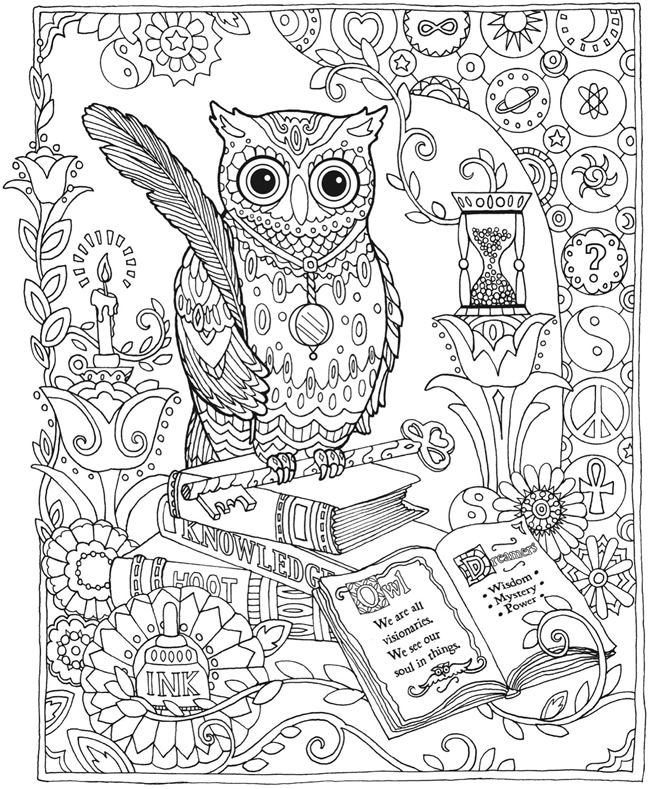 650x789 Coloring Pages For Adults Difficult Owls Color Bros