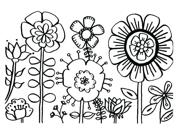 600x463 Flower Coloring Pages For Adults Flower Pattern Coloring Pages