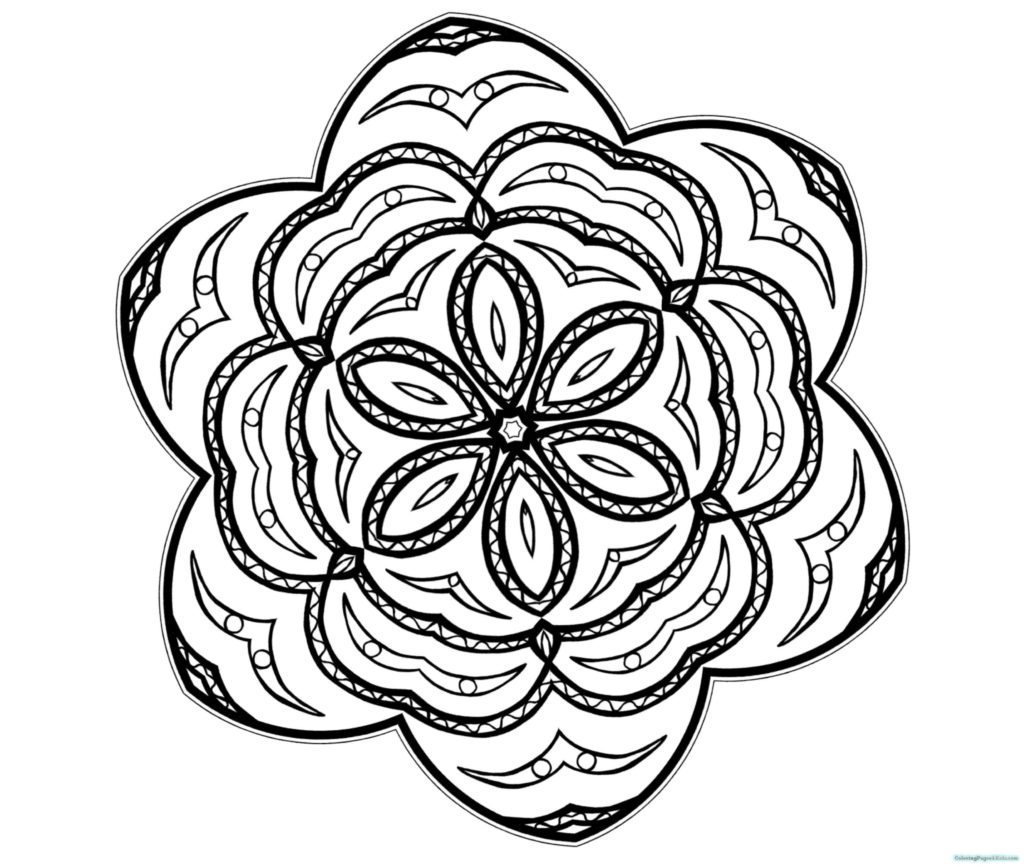 1024x867 Mandala Flower Coloring Pages Difficult Get Bubbles