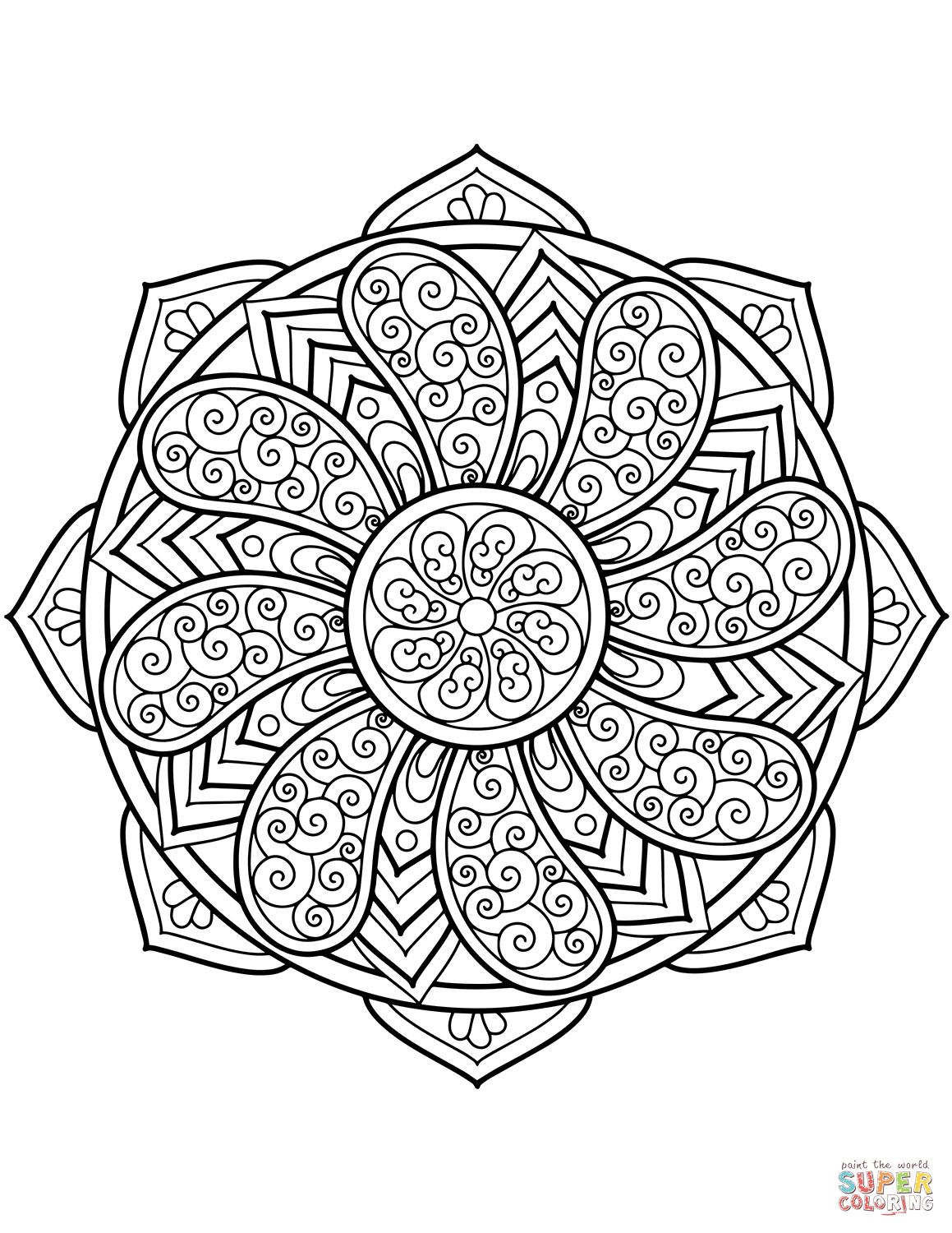 1159x1500 Difficult Mandala Coloring Pages Printable Gallery For Inside