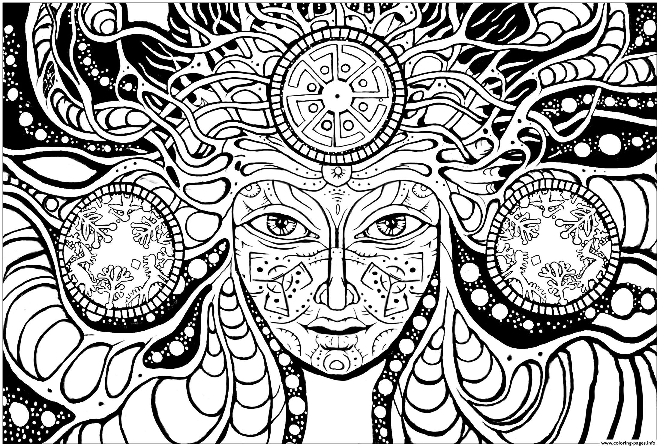 2200x1491 Print Adult Coloring Pages Adult Difficult Psychedelic Femme