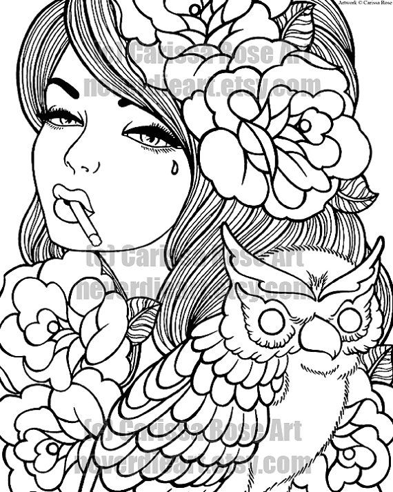 570x713 Digital Download Print Your Own Coloring Book Outline Page