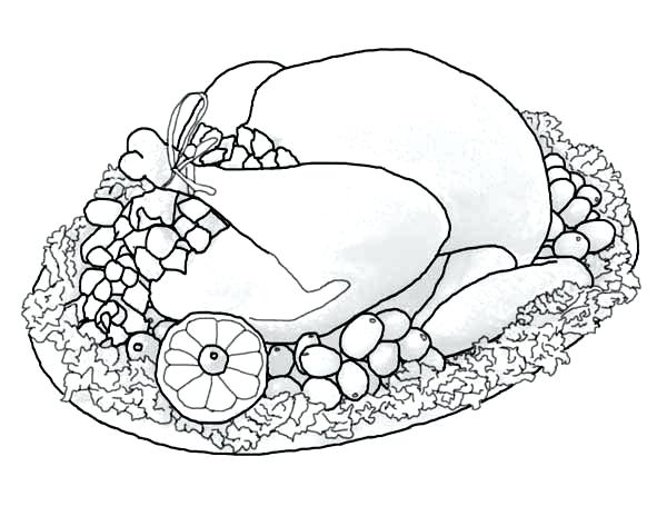 600x464 Thanksgiving Dinner Plate Coloring Page Enjoying With Whole Family