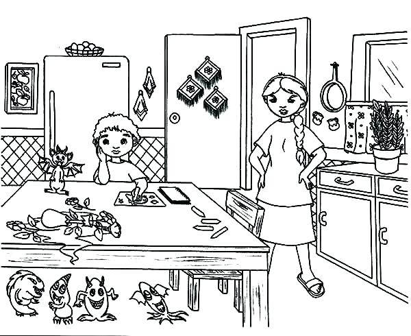 600x490 Kitchen Coloring Page Coloring Page Kitchen Free Kitchen Coloring