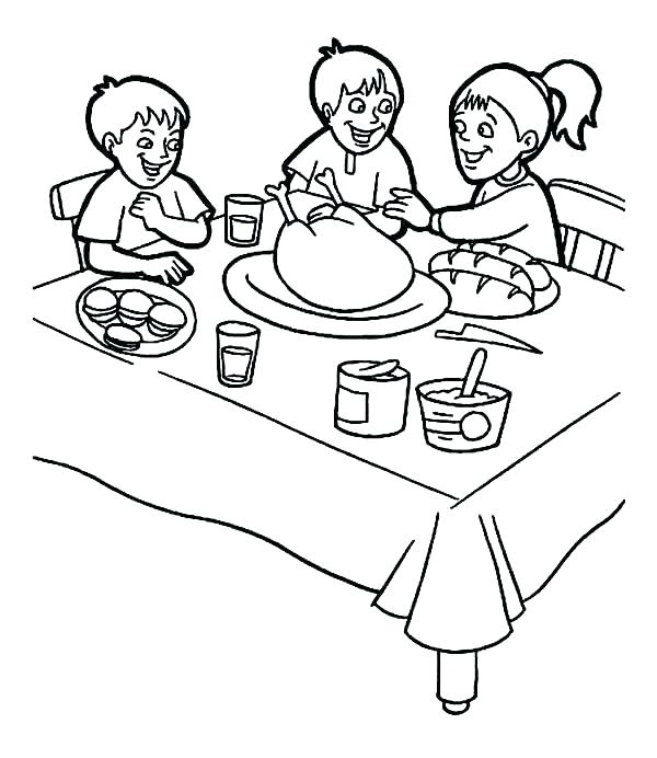 600x692 Thanksgiving Feast Coloring Pages Thanksgiving Day Coloring Pages