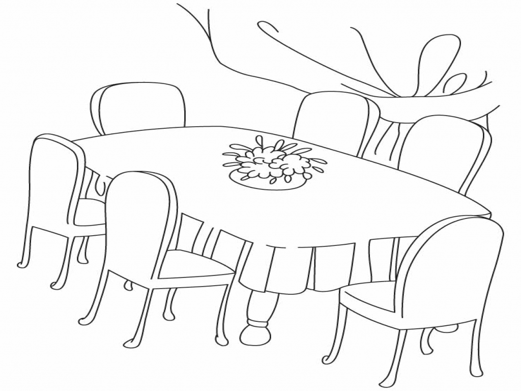 1024x768 Best Dining Room Chairs, Room Scene Coloring Dining Room Table