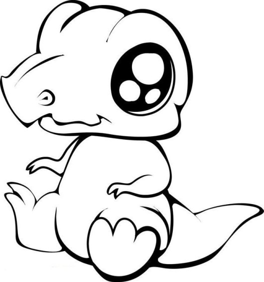 530x565 Cute Baby T Rex Dinosaur Coloring Pages Color Page