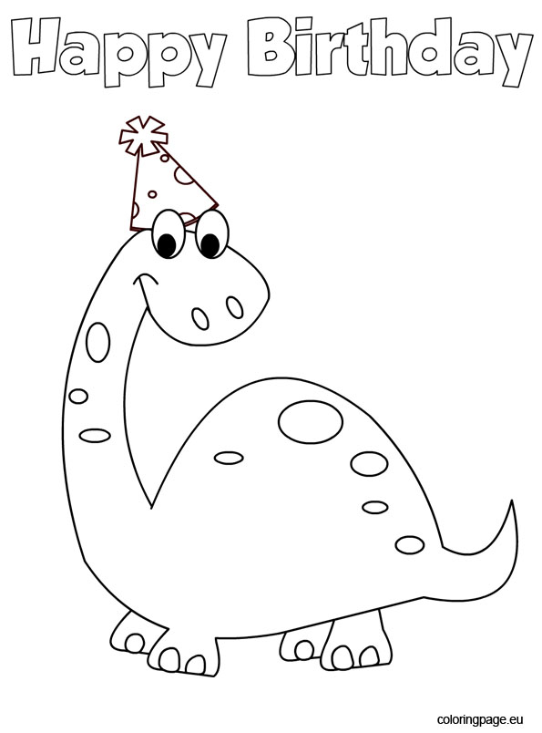 595x804 Dinosaur Birthday Coloring Pages