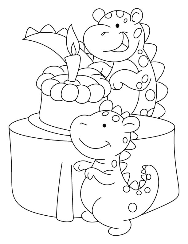 612x792 Dinosaur Birthday Coloring Pages Birthday Coloring Page13
