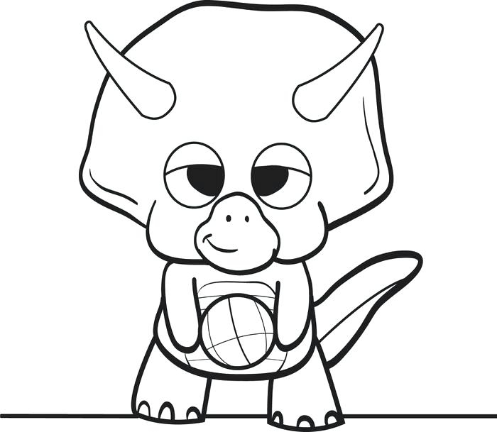 700x609 Baby Triceratops Coloring Page