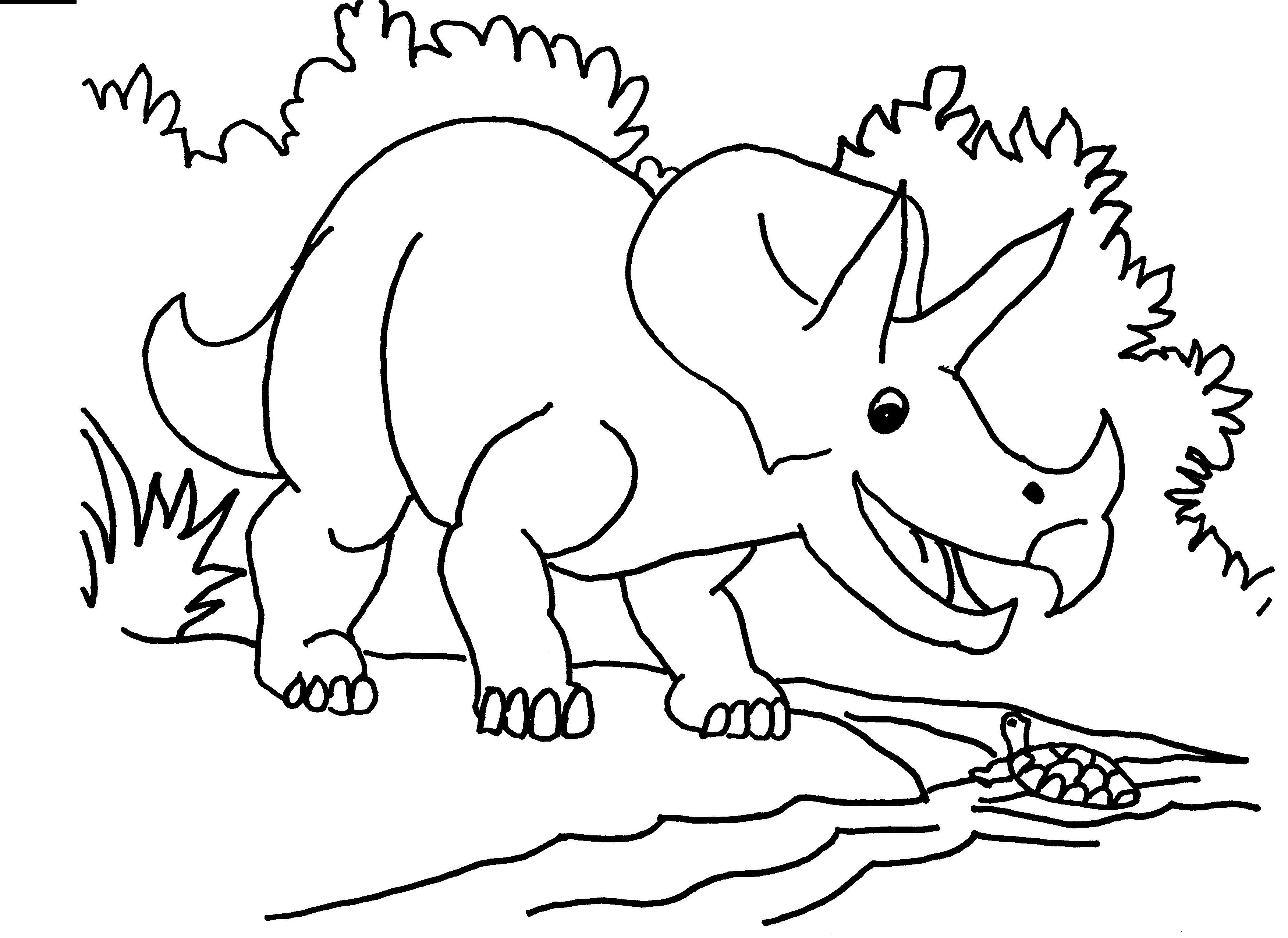 3501x2550 Brilliant Dinosaur Coloring Pages With Triceratops Coloring Page