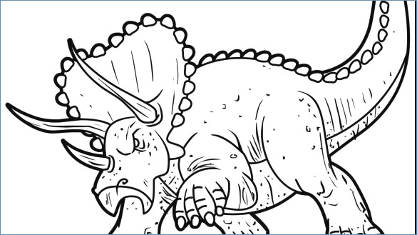 585x329 Cute Triceratops Dinosaur Coloring Pages