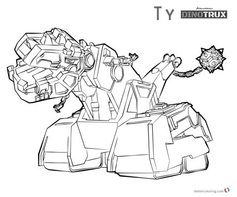 480x400 Dinotrux Coloring Pages Pictures High Definition Ty Lineart Page