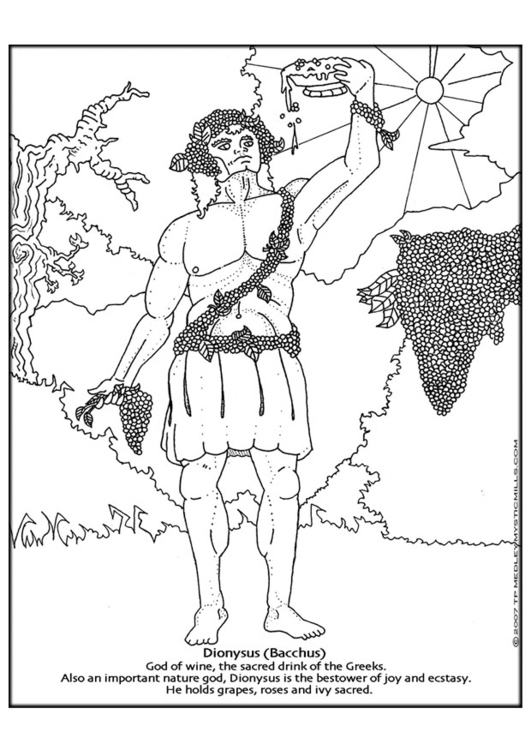 531x750 Coloring Page Dionyssus, Bacchus
