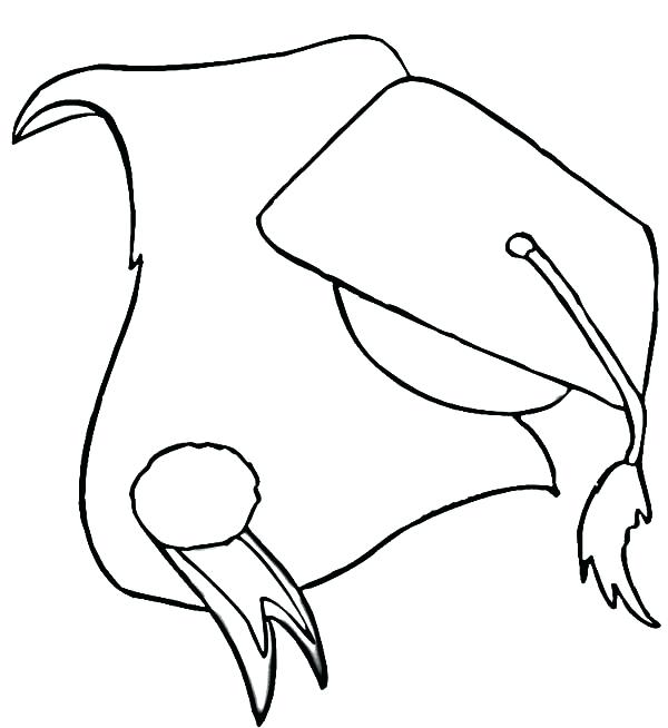600x654 Graduation Cap Coloring Page Graduation Cap And Diploma Outline
