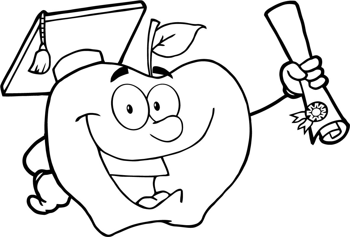 1184x801 Color Sheet Of An Apple Graduate Holding A Diploma