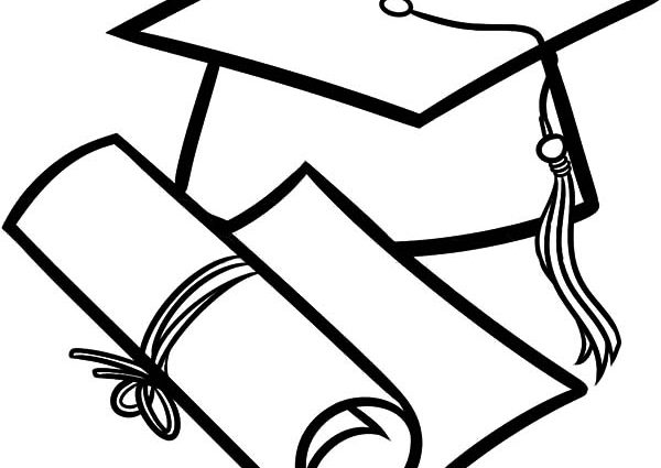 600x425 Graduation Cap Diploma Coloring Pages How To Draw Diploma