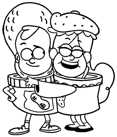 400x468 Dipper And Mabel Gravity Falls Coloring Page By Sanorace