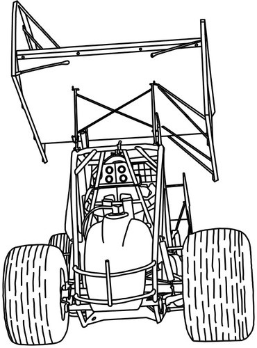 370x500 Dirt Track Race Car Drawing