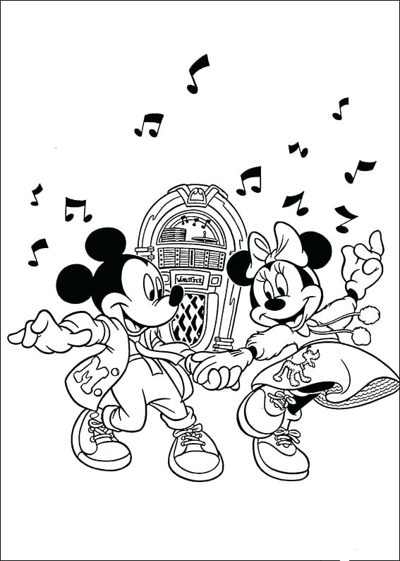 567x794 Disco Ball Coloring Page And Mickey Dancing With Old Song Coloring