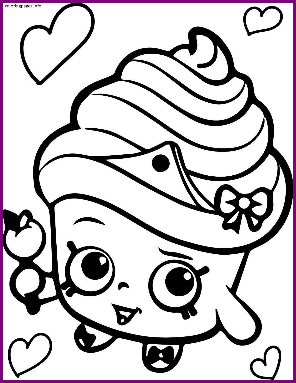 1244x1605 Amazing Shopkins Coloring Cupcake Queen Pict For Disco Ball Page