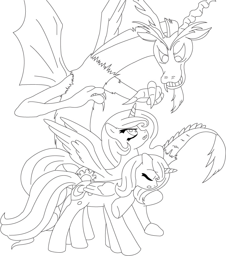 732x829 My Little Pony And Discord Coloring Pages My Little Pony