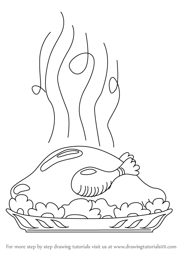 598x844 Perspective Cooked Turkey Drawing Learn How To Draw A Special