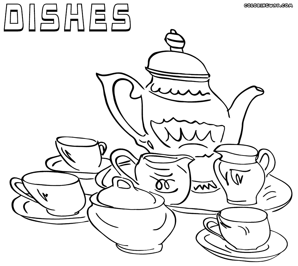 1000x893 Awesome Tea Set Coloring Page Design Printable Coloring Sheet