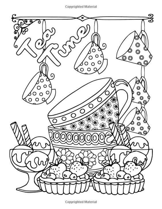 564x729 Coffee, Tea Amp Sweets Adult Coloring Book Including 30 Recipes