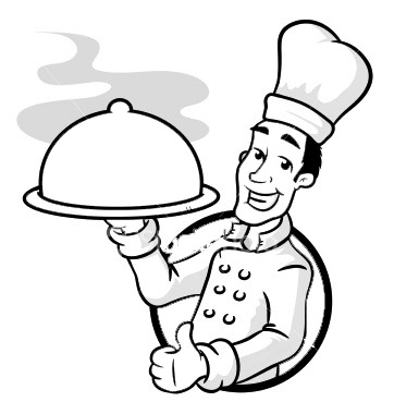 362x380 Coloring Page Of Master Chef Brings Dishes To Guests