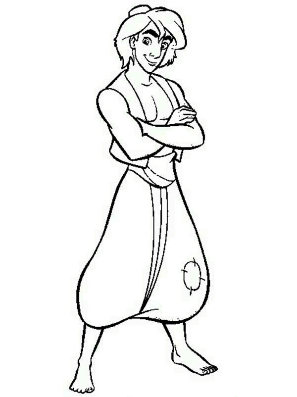 600x802 Aladdin, The Main Character Of The Disney Movie Aladdin Coloring