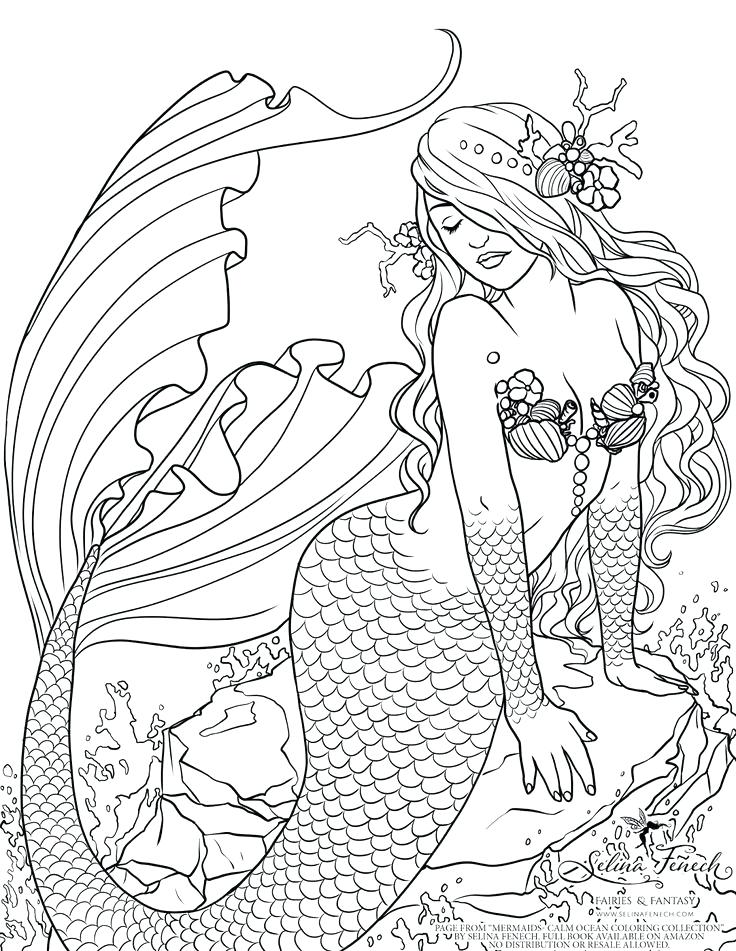 736x951 Ariel Color Pages Simple Mermaid Pictures To Color Little Coloring