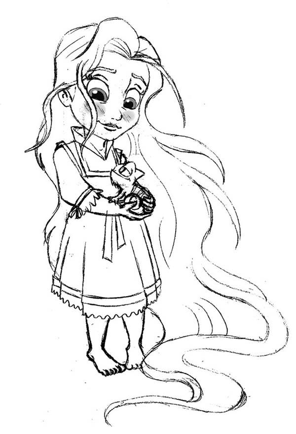 600x878 Baby Rapunzel Coloring Pages