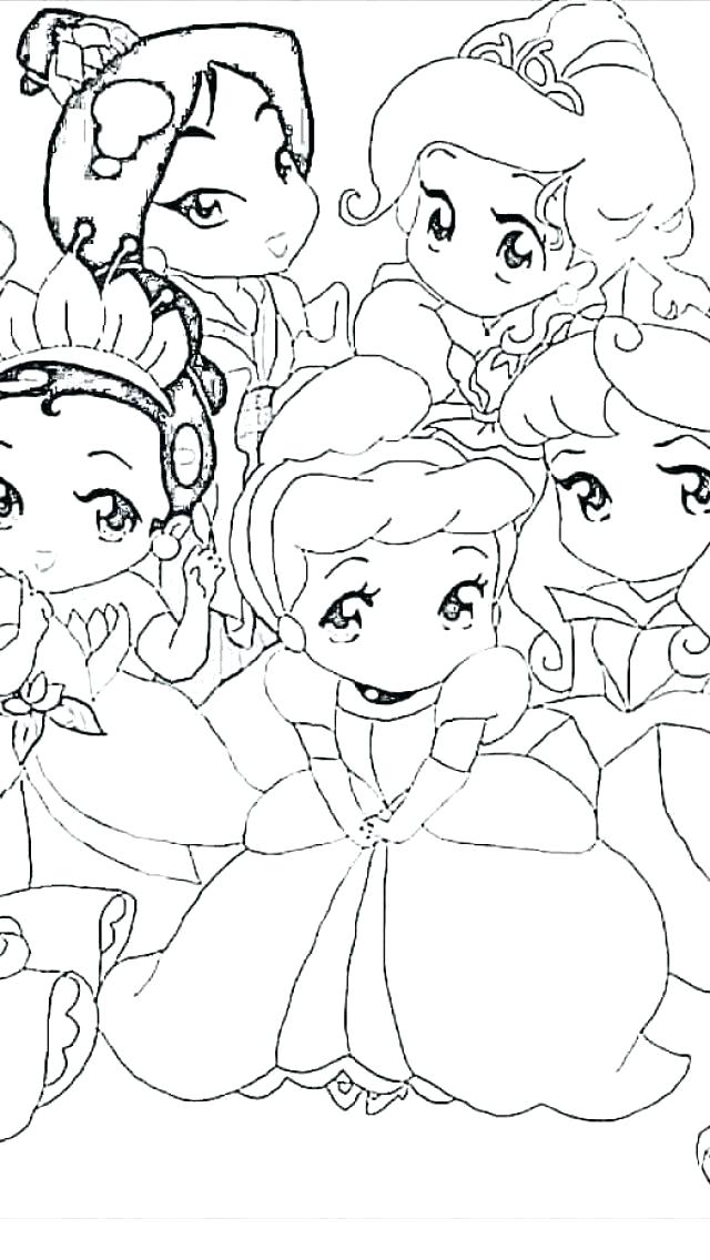 640x1136 Coloring Pages Of Princesses In Disney Baby Princess Coloring