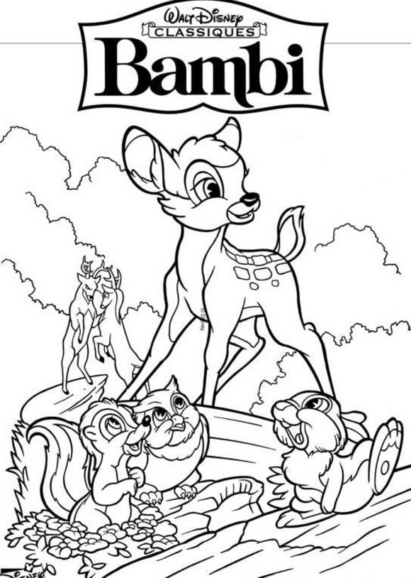 580x814 Disney Bambi Coloring Pages