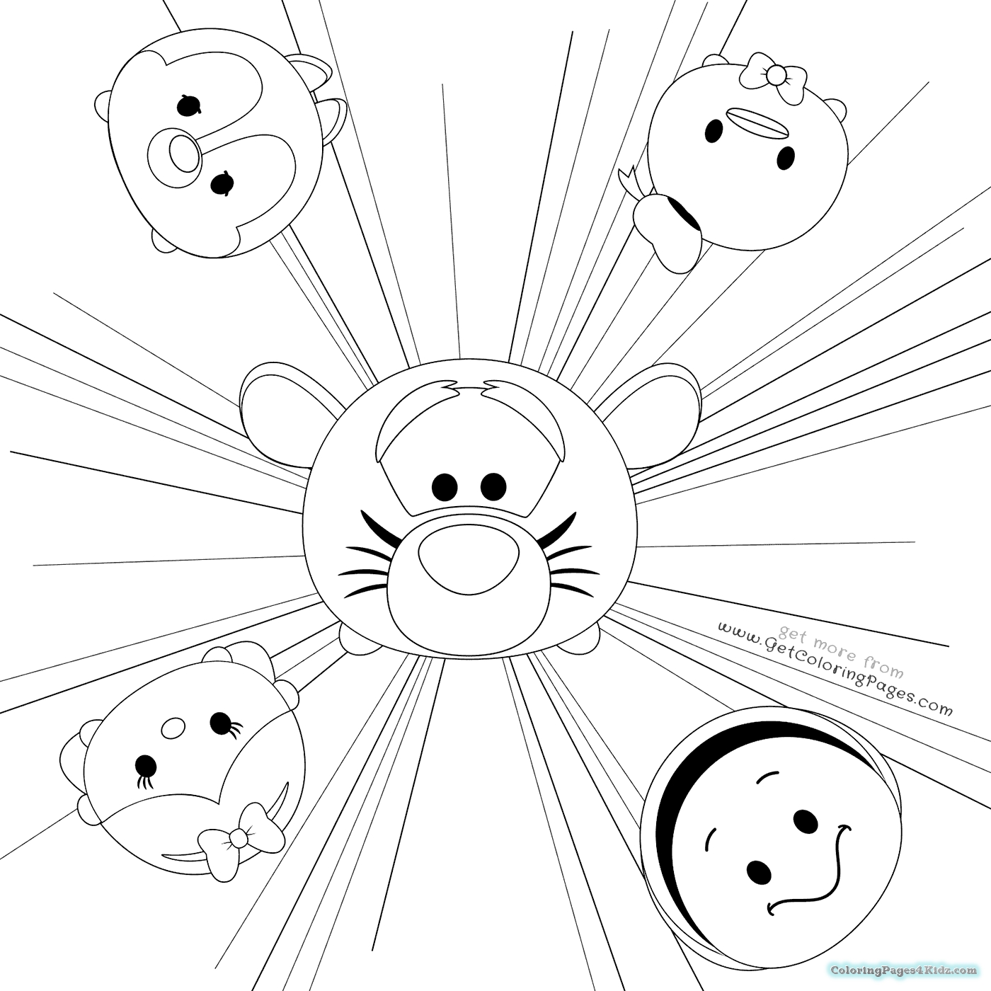 1400x1400 Disney Tsum Tsum Coloring Pages Black And White Collection Free