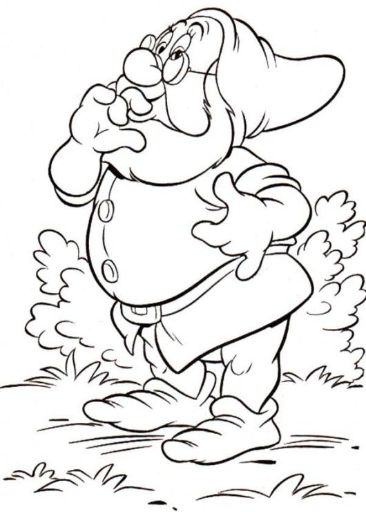530x741 Princess Snow White Friend Doc Disney Coloring Page
