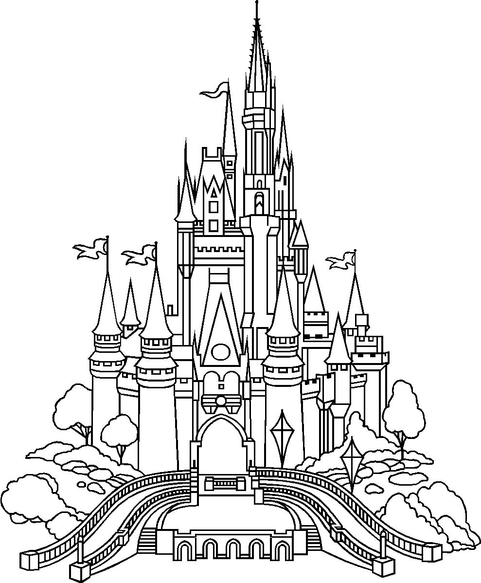 989x1198 Cinderella Castle Outline Castle Of Disney World