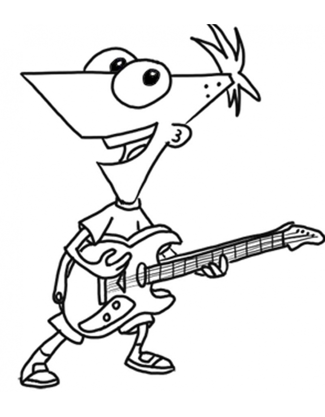 660x847 Amazing Of Beautiful Disegno Di Phineas Chitarra Disney D