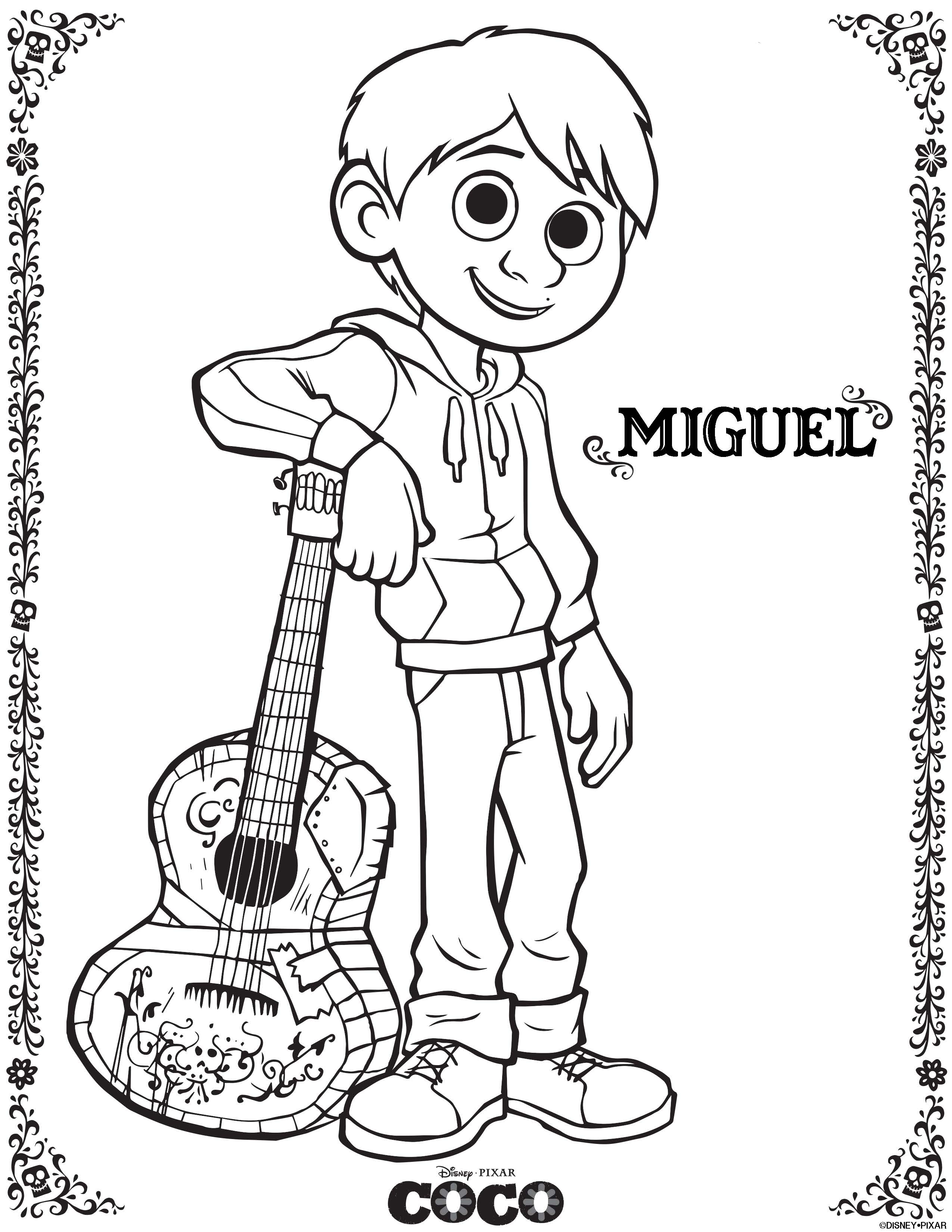 2550x3300 Disney Pixar Coco Coloring Pages