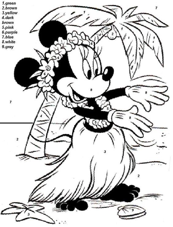 564x740 Disney Color By Numbers Clipart