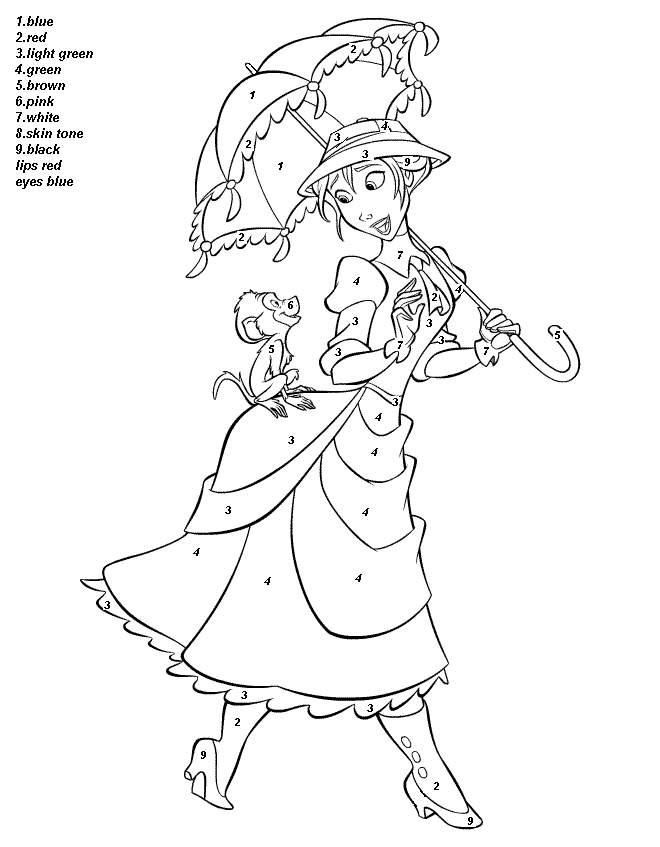 660x847 Hard Disney Color By Numbers Coloring Pages