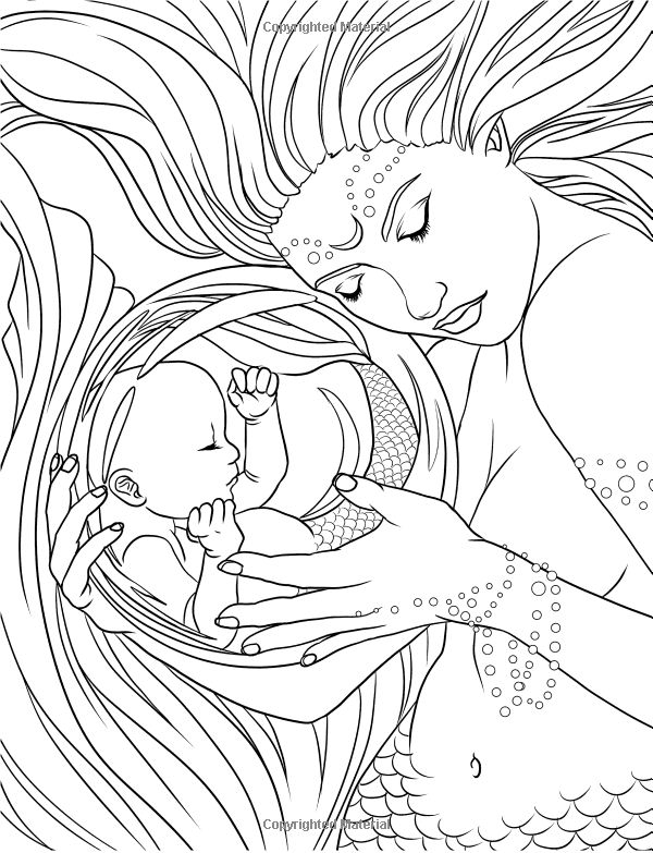 600x783 Sensational Inspiration Ideas Mermaid Coloring Pages For Adults