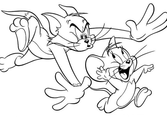 580x408 Disney Coloring Pages For Kids Tom And Jerry ~~luhur Hati~~
