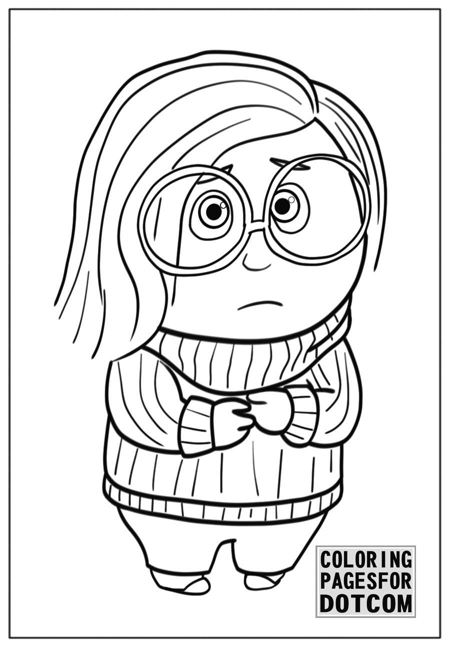 900x1300 Disney Coloring Pages Inside Out 2 Sadness Printable