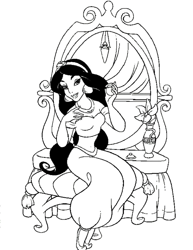 801x1038 Free Printable Jasmine Coloring Pages For Kids