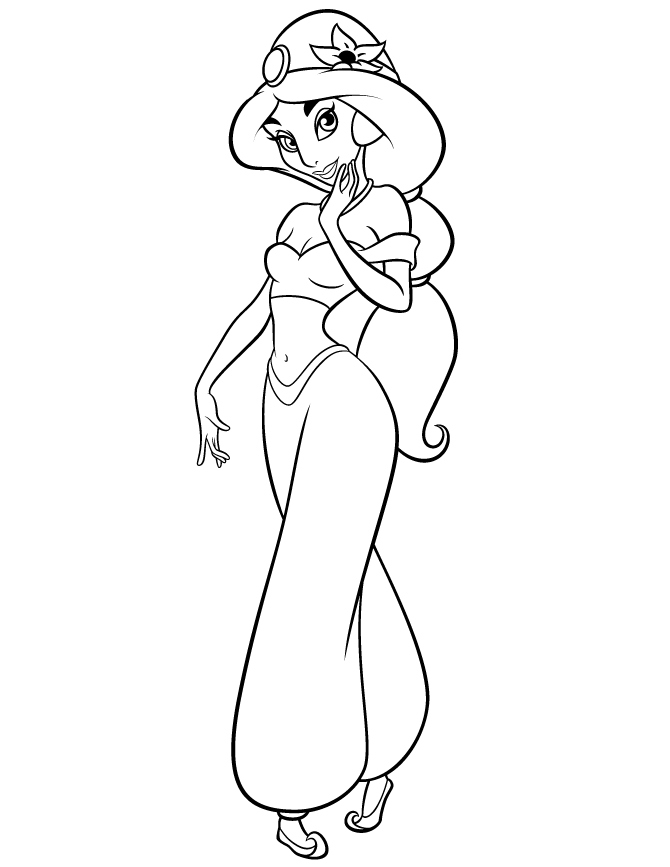 670x867 Jasmine Coloring Pages Inspirational Walt Disney Characters Images