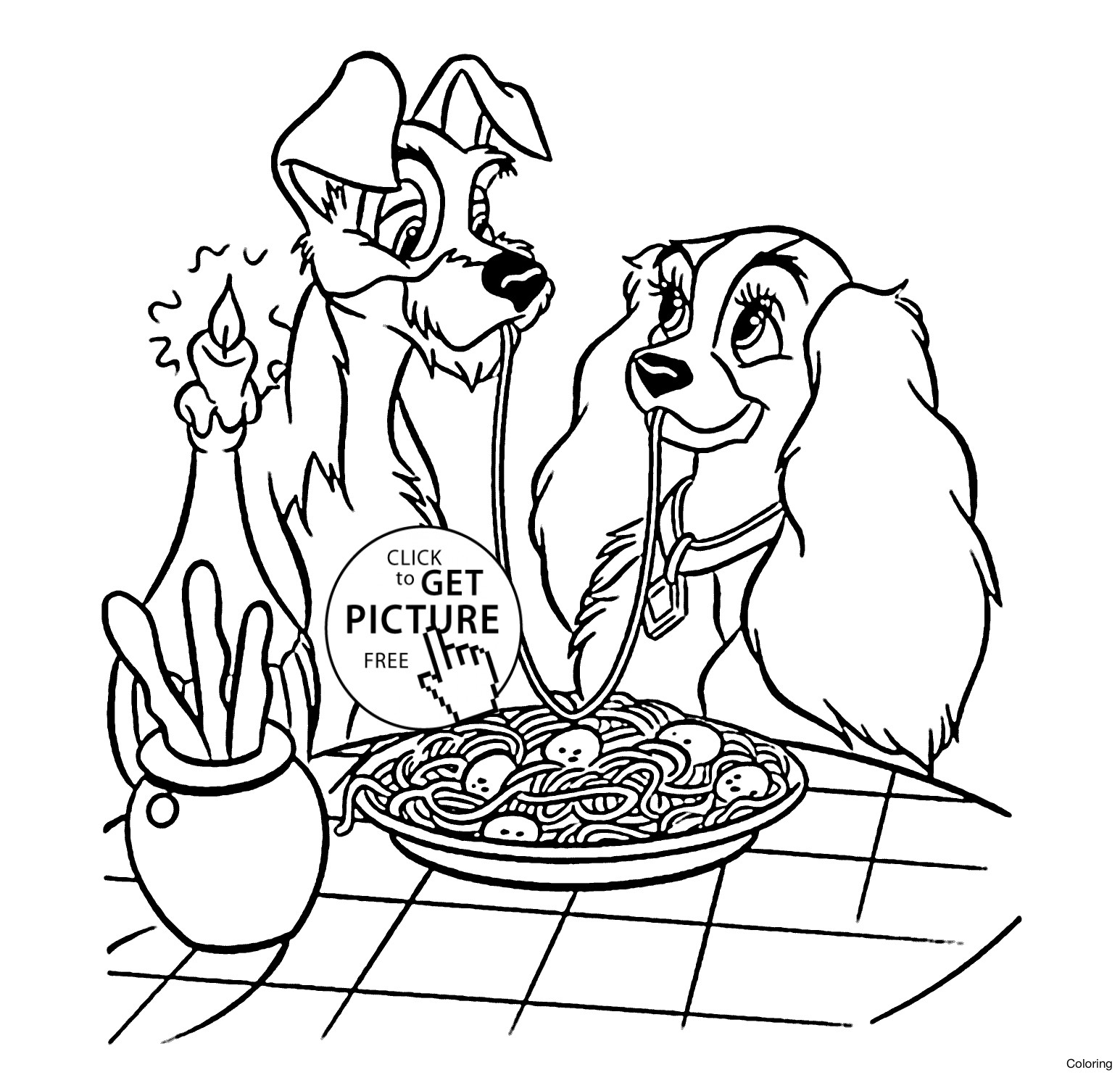 Disney Coloring Pages Lady And The Tramp