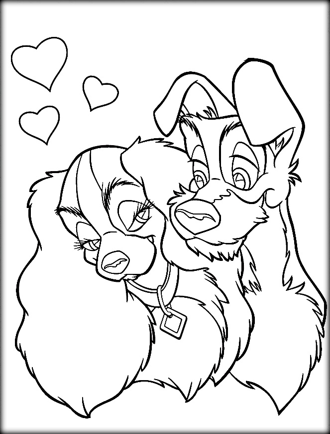 663x870 Free Disney Lady Amp Tramp Coloring Pages